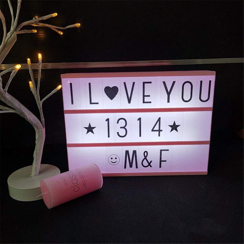 1Pc Maat Led Combinatie Licht Doos Met Letters Diy Kaarten Puzzel Night Lamp Usb-poort Aangedreven Cinema Lightbox Creatieve lampen: 04 A4