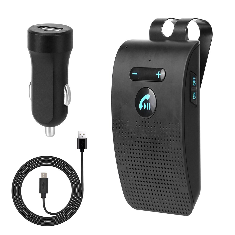 Car Bluetooth Handsfree Kit Sun Visor Clip Audio Receiver Speakerphone Wireless Speaker Music Player V5.0 Bluetooth
