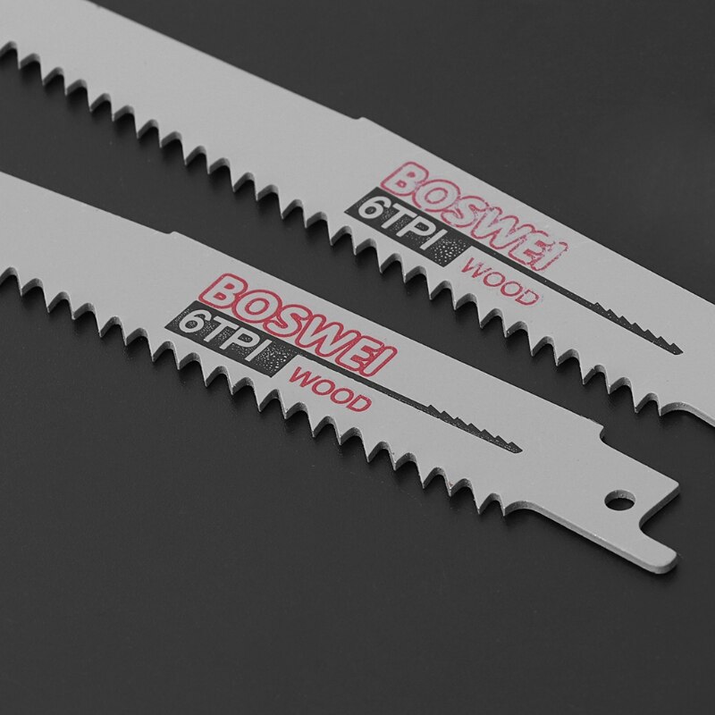 2 stuks koolstofstaal 6 tpi 200mm reciprozaagbladen voor het zagen van metaal en hout