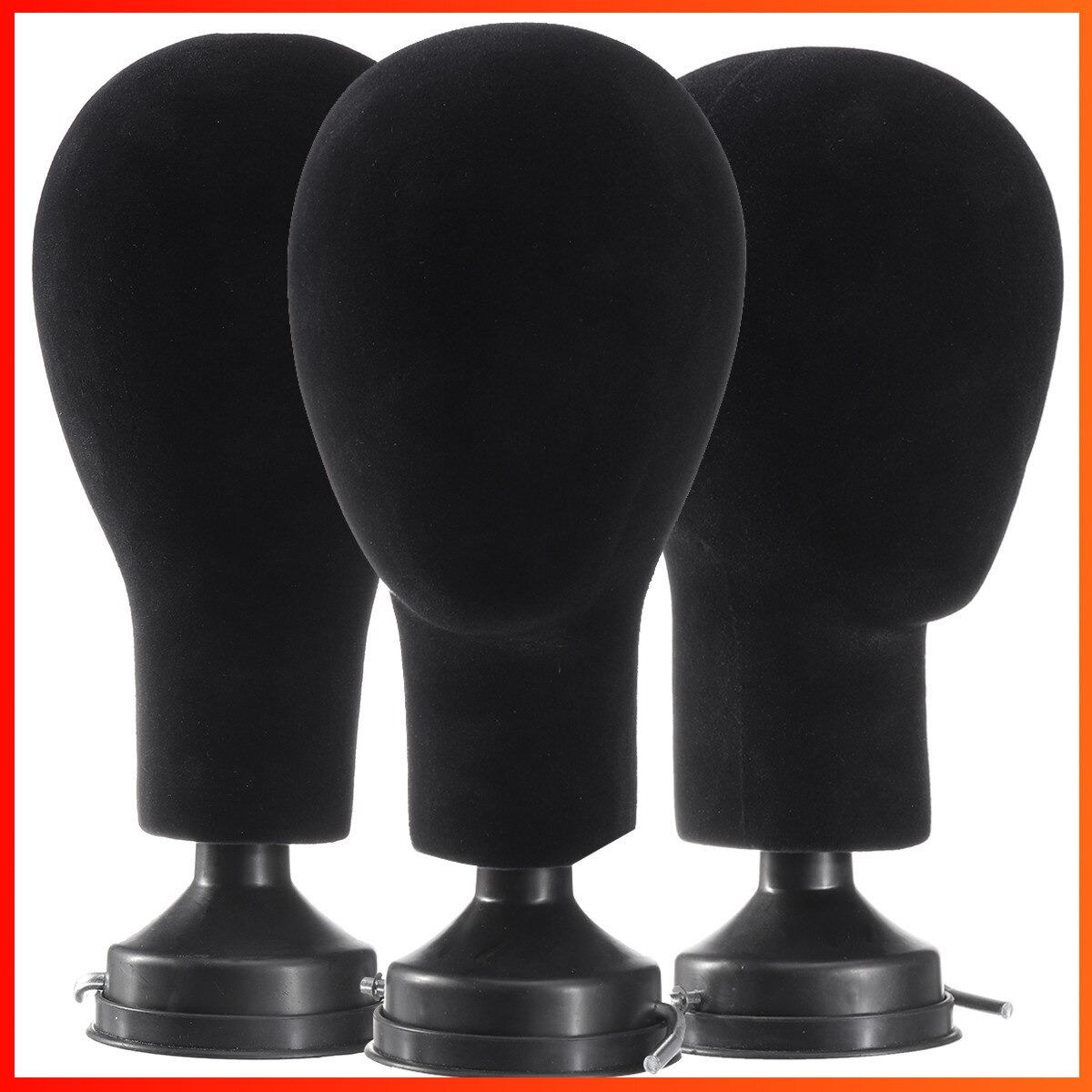 Male Polystyrene Foam Mannequin Silicone Manikin Head Model Dummy Wigs Glasses Cap Display Hat Display Holder Stand Black