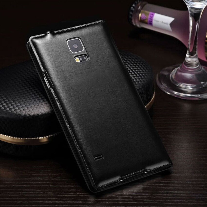 Cubierta del teléfono de cuero caso de Vista inteligente para Samsung Galaxy S5 SV S 5 G900A G900I G900F G900 G900H G900FD SM-G900F SM-G900H caso