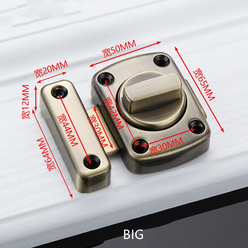 Universal Door Latch Gate Latch Security Sliding Door Lock Door Bolt Zinc Alloy with Screws Latch: E3