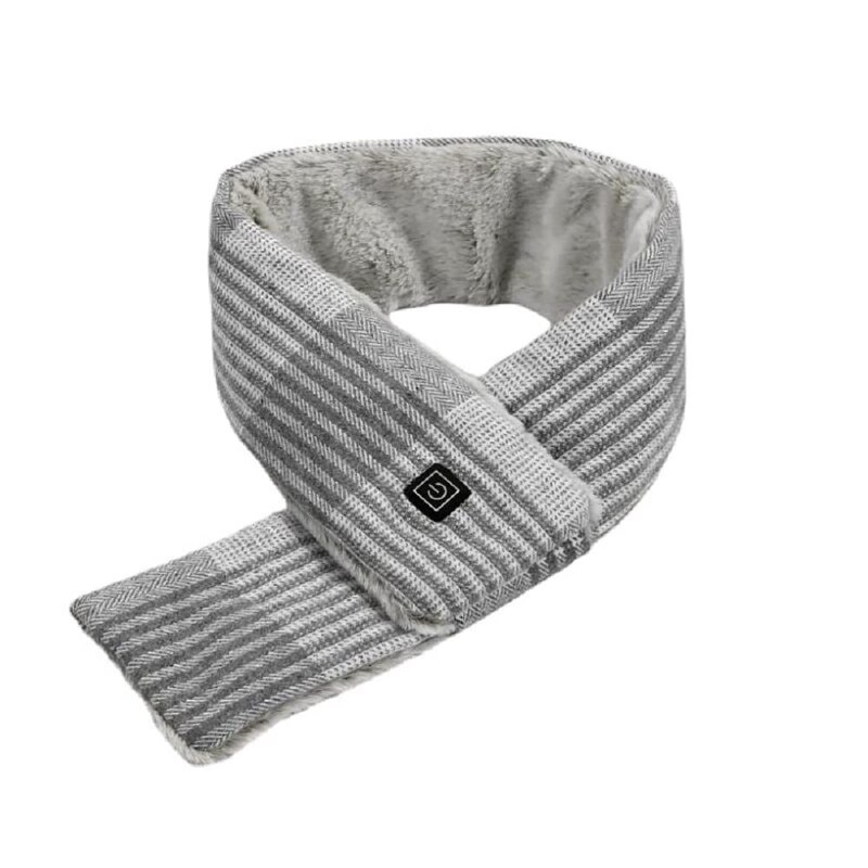 Heated Scarf Electric Heat Scarves with 3 Heating Levels Rechargeable Shawl Neck Warmer for Women Men: Light gray