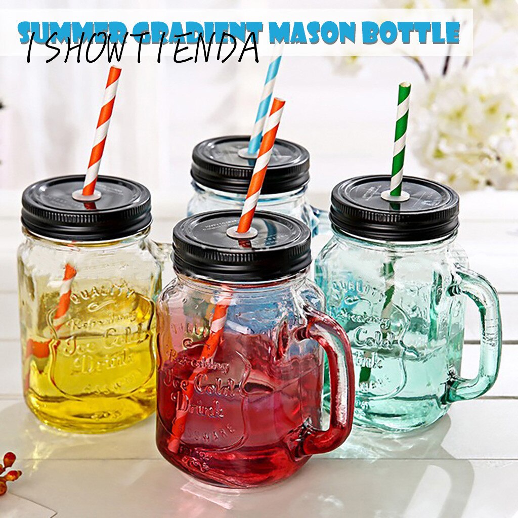 Mason Jar Glas Zomer Stijl Beker Met Huishouden Drinken Koffie Cup Praktische Gemak Thuis