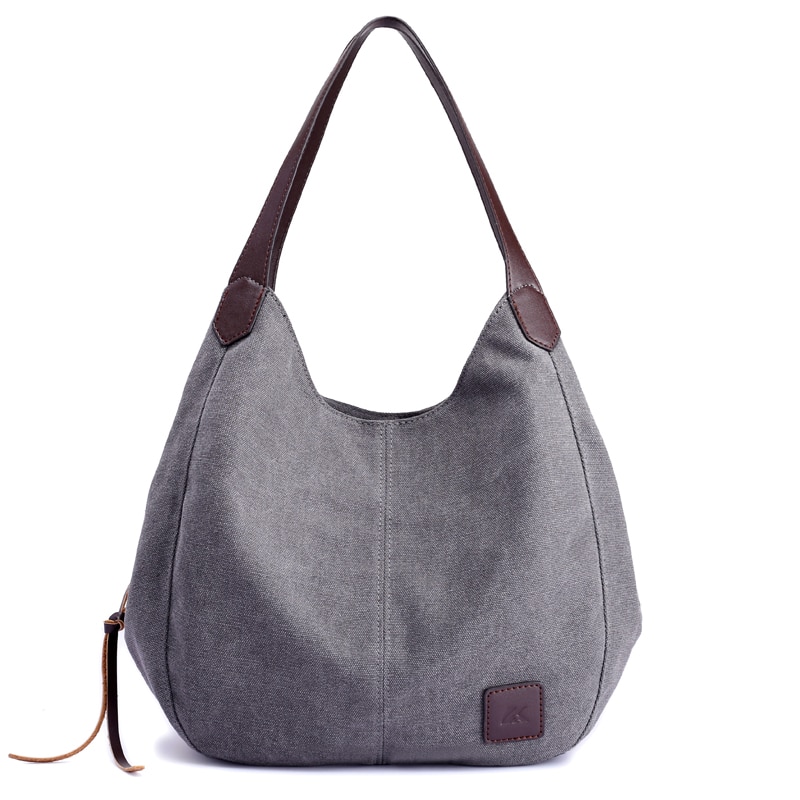 Bolso de lona de para mujer, bandolera informal de gran capacidad, Hobos, bolso de hombro sólido