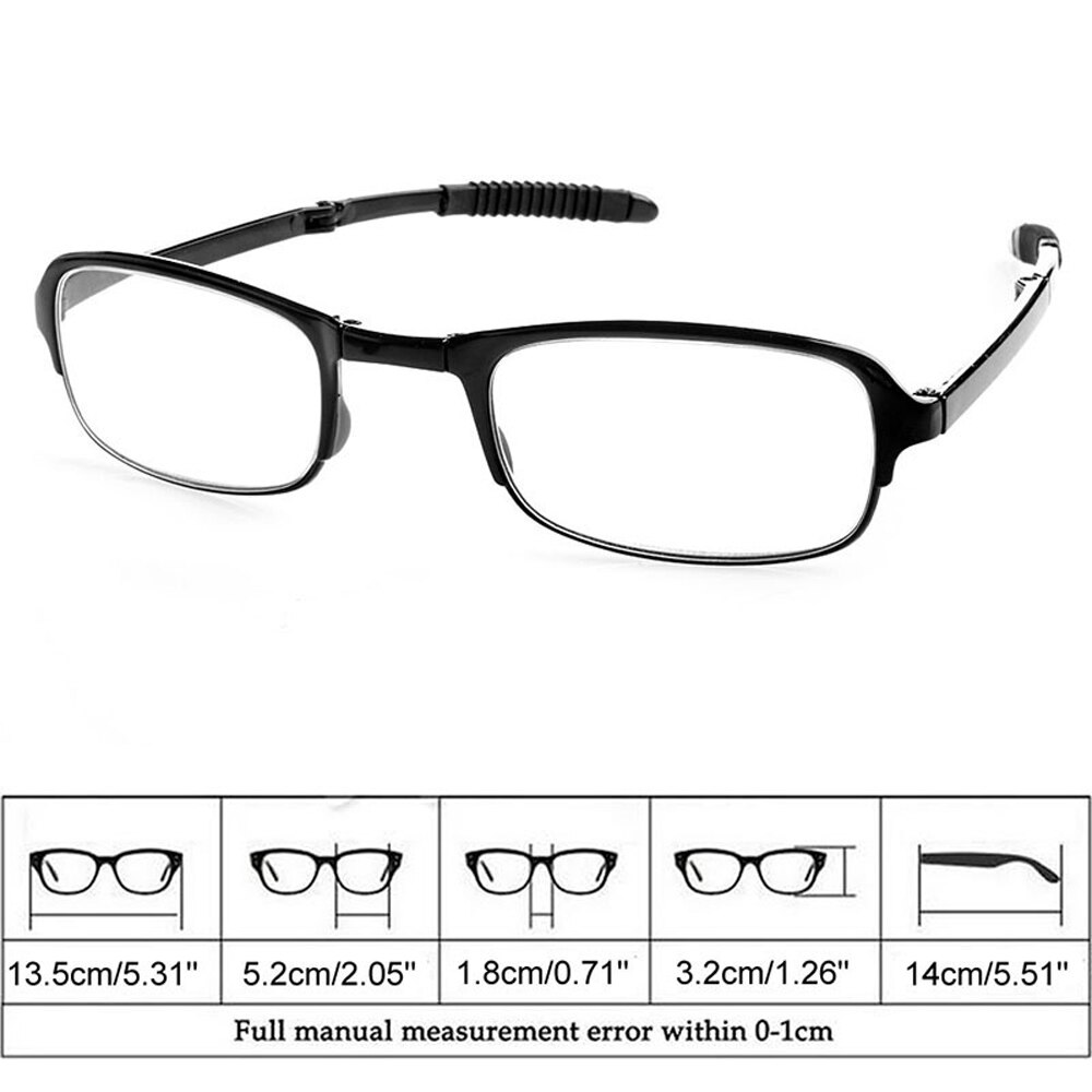 TR90 Ultralight Vouwen Leesbril Unisex Opvouwbare Leesbril Lenzenvloeistof Met Case + 10 Tot + 40 Voor Ouders Vision zorg