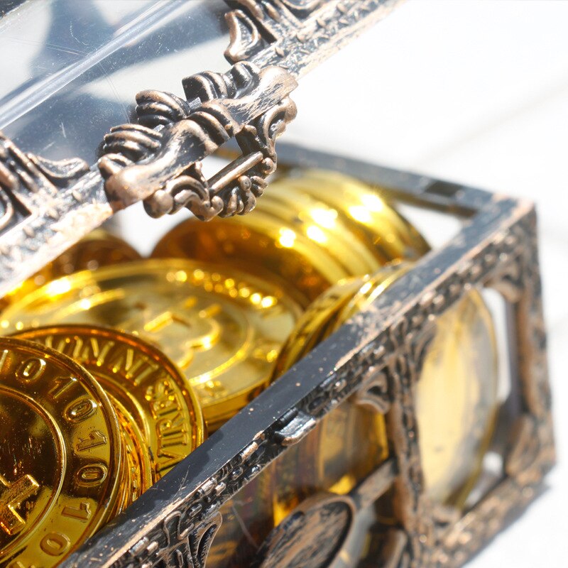 Vintage Transparent Pirate Treasure Storage Box Candy Trinket For Jewelry Crystal Gem Trinket Box Holder Organizer Earrings Box
