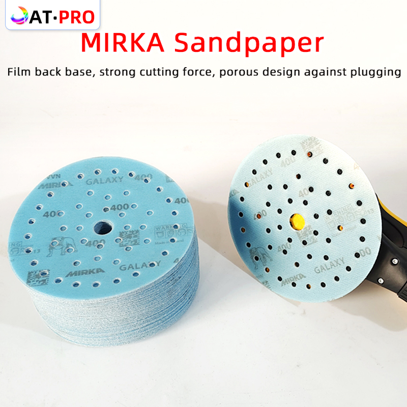 Papier de verre Mirka Galaxy, 6 ", 150mm, pour voiture, gommage à sec, floqué, pour le travail du bois, le polissage, abrasif, 80-2000