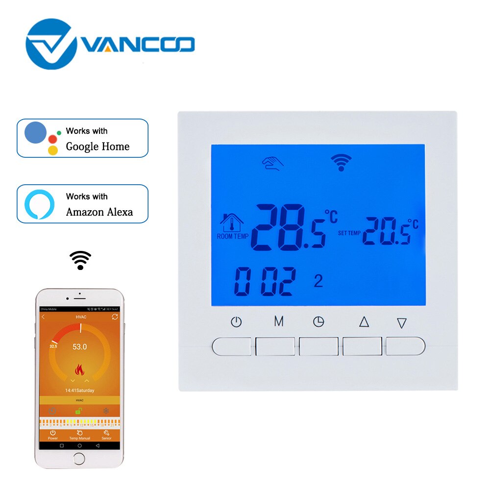 Vancoo Wifi Slimme Thermostaat 220V Voor Gas Boiler Verwarming Temperatuurregelaar Thermoregulator Werken Met Alexa Google Thuis