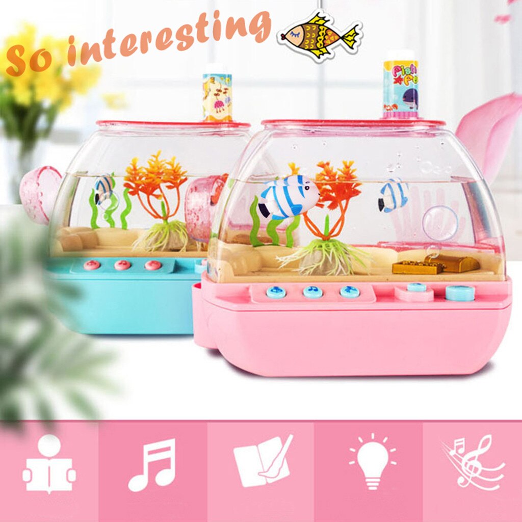 Interesting Kids Aquarium Children's Simulation Electric Fishes Tank Toys Set Parent-child interactive Toys Games