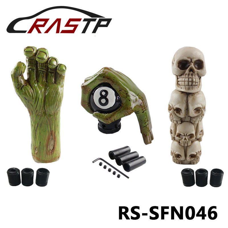 Universal- Schädel Kopf Stil Auto Lkw Hand Stock Schaltknauf Hebel Schalthebel Harz schaltknauf Hebel Stock Knopf RS-SFN046