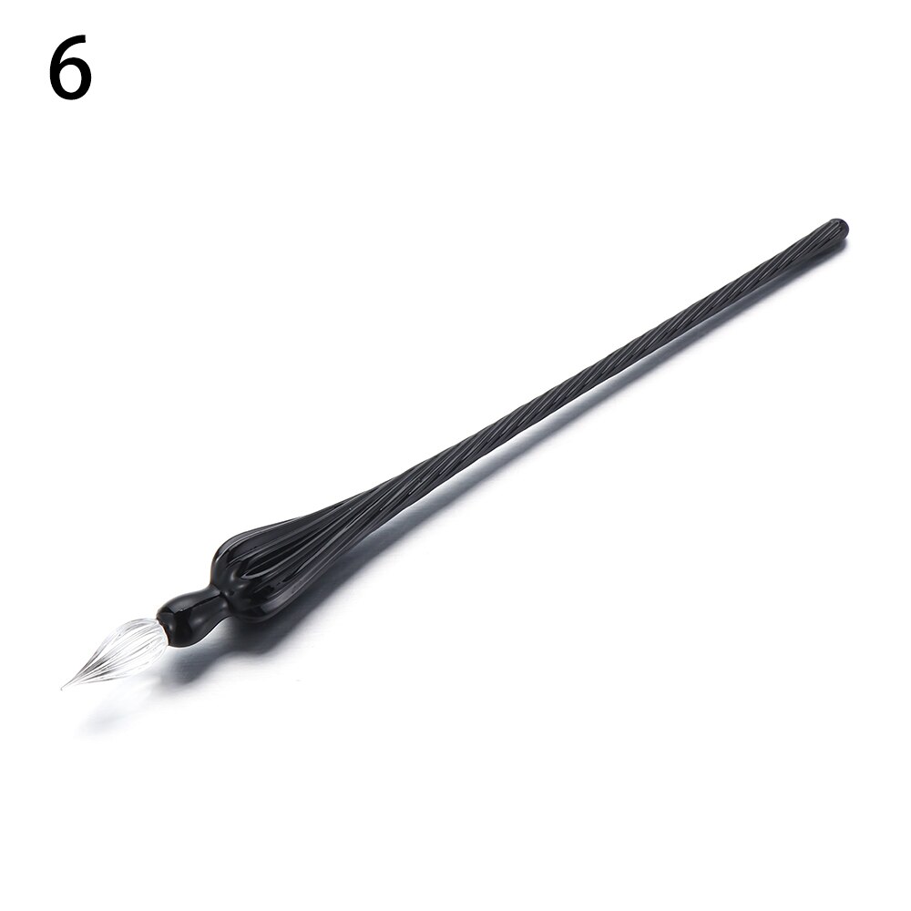 1Pcs Sicher Paket Vintage Glas Dip Tauch Stift Halter Unterschrift Füllung Tinte Brunnen Stifte Handgemachte Glas Dip Brunnen Stift: A6