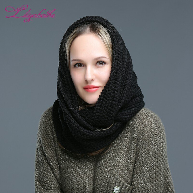 Liliyabaihe Women Winter Scarf Acrylic Knitted Solid Scarf Large and comfortable Shawl Various ways of wearing Scarves: C01