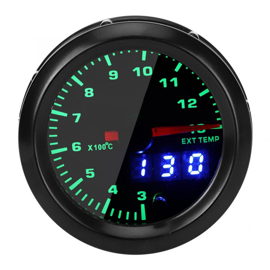 2in Universal Exhaust Temperature Gauge Meter Pointer Digital LED Display Suitable For All 12V Car Models Car Accessories