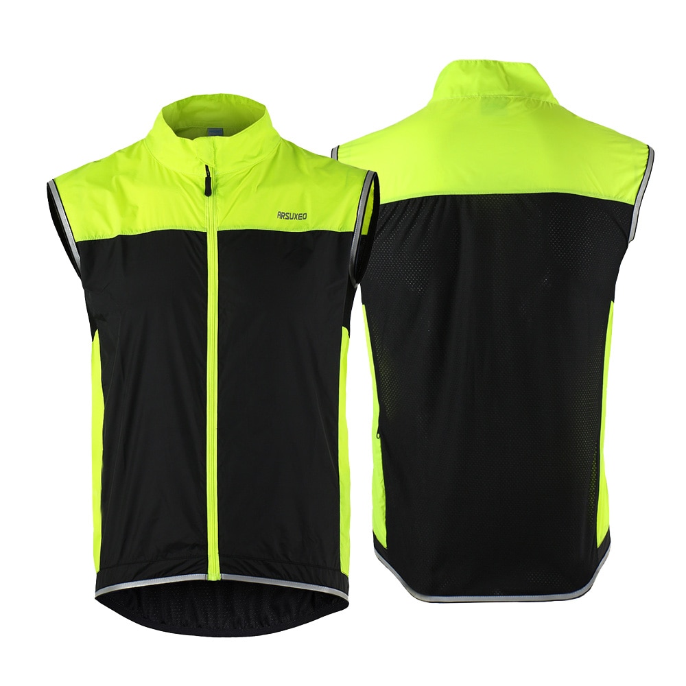 Arsuxeo Heren Fietsen Vest Ultradunne Lichtgewicht Mouwloze Jas Running Fietsen Fiets Vest Winddicht
