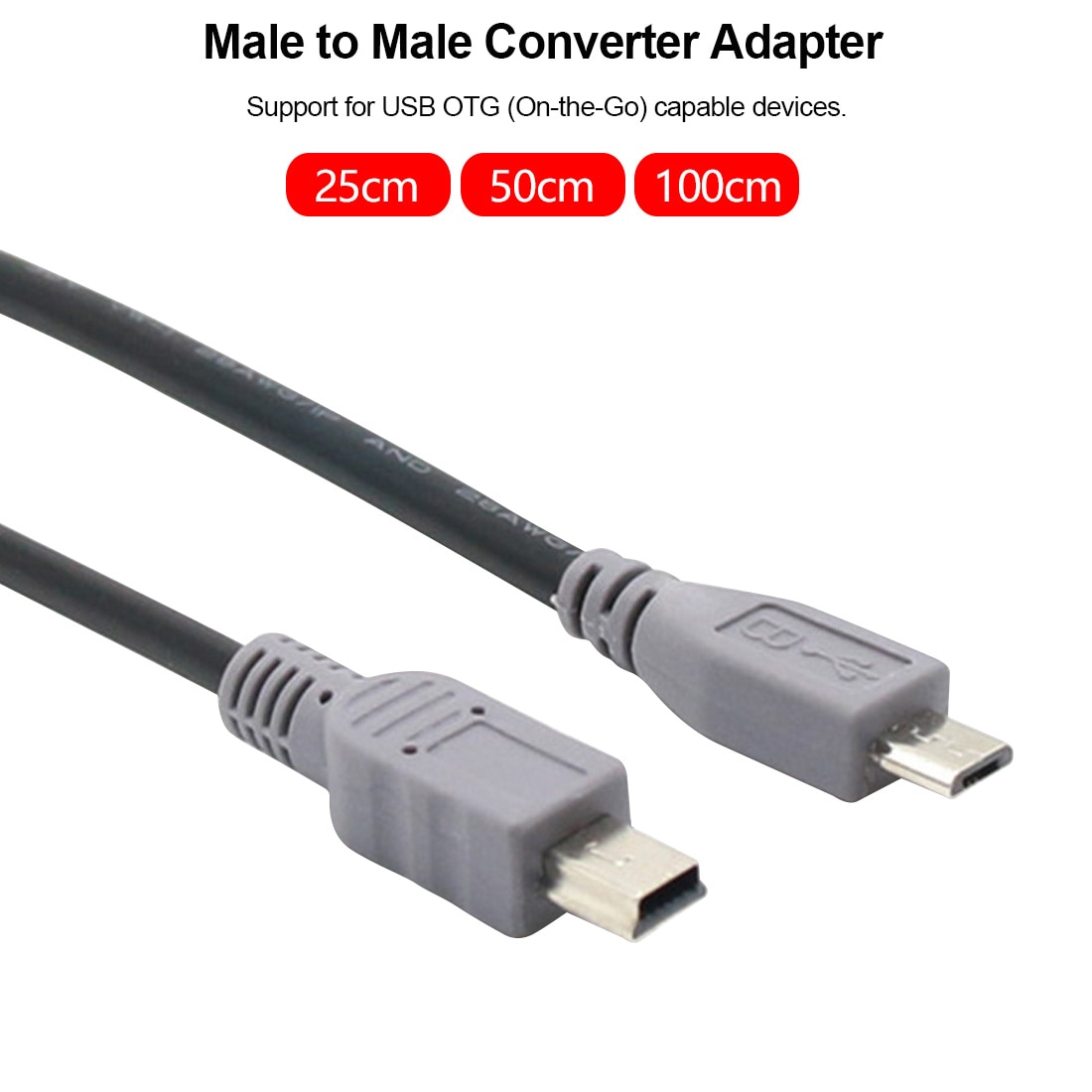 Micro Usb Naar Mini Usb Otg Kabel Male Naar Male Converter Adapter Data Opladen Mini 5-Pin Usb Extension kabel
