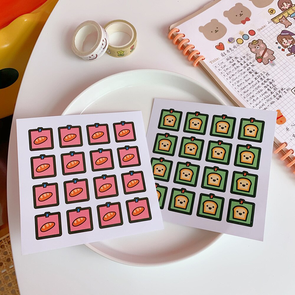 ins del Coniglio del fumetto dolce cibo etichetta FAI DA TE album di ritagli album di foto rivista artigianato Decorazione sigillo di adesivo FAI DA TE album di foto: E