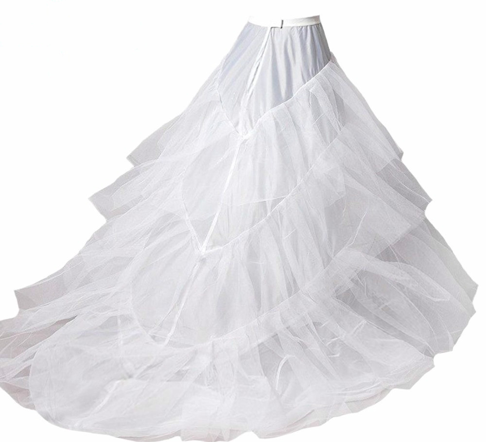 Hvid sort lang tog underkjole til halen bryllupsfest kjoler crinoline 3 bøjler underskirt saiote de noiva