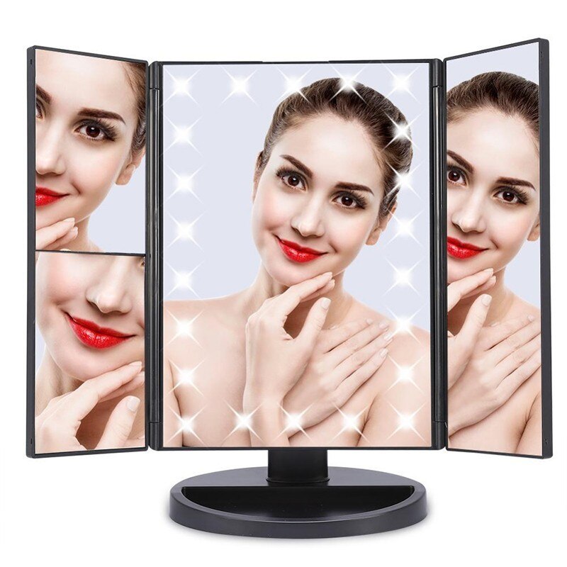 22 light Touch Screen LED Makeup Mirror table 1X2X/3X/10X Magnifying espejo de maquillaje vanity magnifier screen Folding Mirror