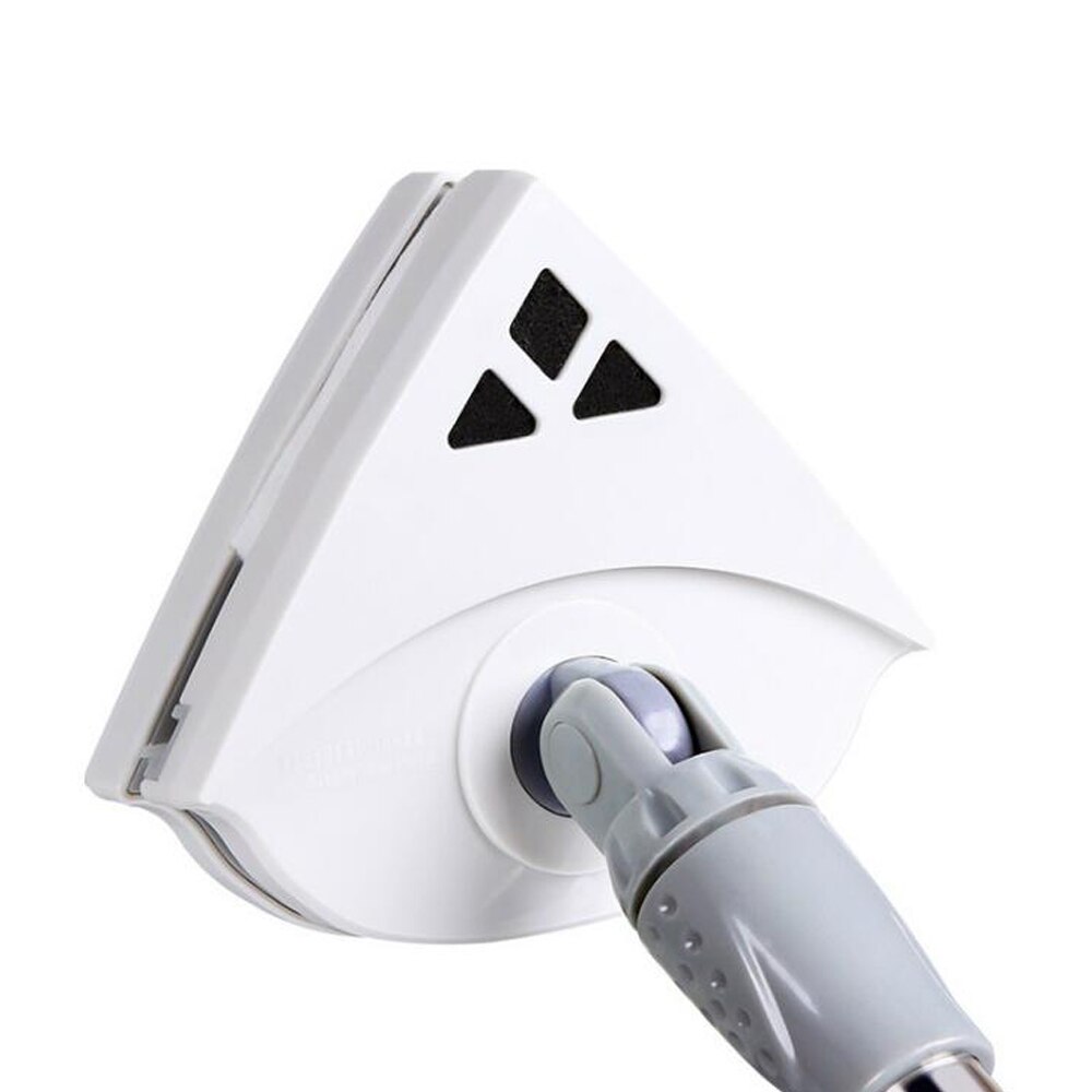 Dupla face janela de vidro limpar magnético com 4 pçs ajustável hastes conjunto doméstico high rise edifício triângulo vidro escova mais limpo: WHITE
