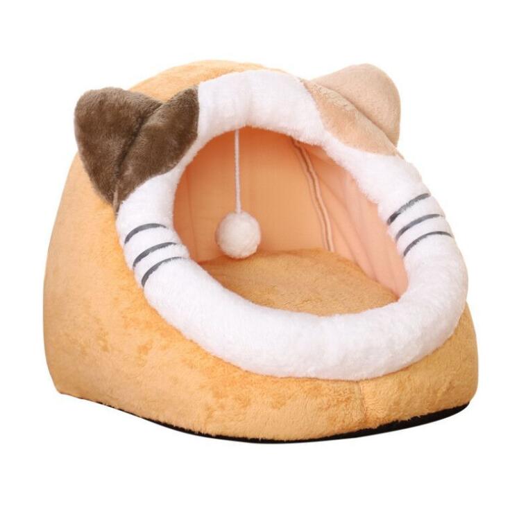 Warm Soft Cat Bed Winter Warm House Cave Pet Dog Soft Nest Kennel Kitten Bed House Sleeping Bag for Small Medium Dogs Supplies: Cat / L - for 10kg