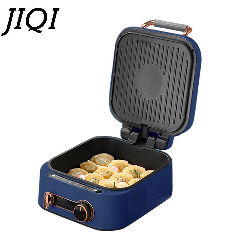 JIQI – poêle électrique à Double face, 220V, appareil de cuisson domestique, poêle chauffante, pour Pizza, tarte, crêpes, BBQ, plaque chauffante