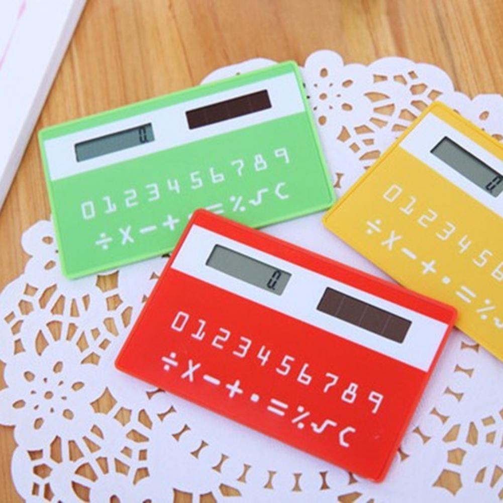 Handheld 8 Cijfers Elektronische Rekenmachine Card Type Zonne-energie Zakrekenmachine Student Elektrische Mini Rekenmachine Калькулятор