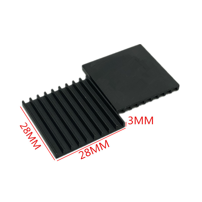 2PCS/lot Electronic heat sink 28*28*3MM black heat sink