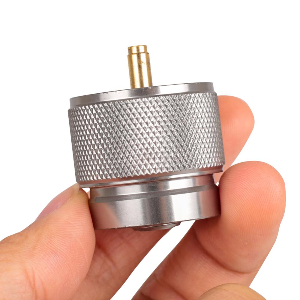 1LB Adapter Camping Propaan Kleine Gas Tank Adapter Input Aluminiumlegering Koper Voor Kachel Accessoires