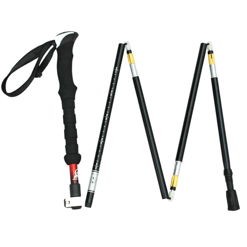 Collapsible Nordic Walking Poles Folding Trekking Poles Telescopic Hiking Walking Stick Adjustable Climbing Scandinavian Sticks
