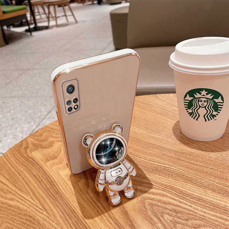 Funda de teléfono para Xiaomi Mi 9 Mi 9T Mi 9T Pro Xiaomi Mi 10 Xiaomi Mi 10T Mi 10T Pro, funda con soporte plegable de oso de dibujos animados chapado en arena movediza