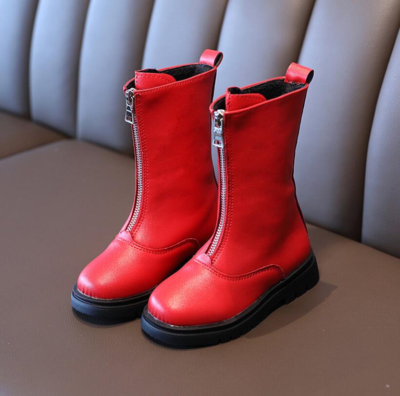 Herbst Winter freundlicher Stiefel Für Mädchen Kühlen Gummi Stiefel Knie-hohe freundlicher Motorrad Stiefel Lange Stiefel Martin stiefel Schwarz