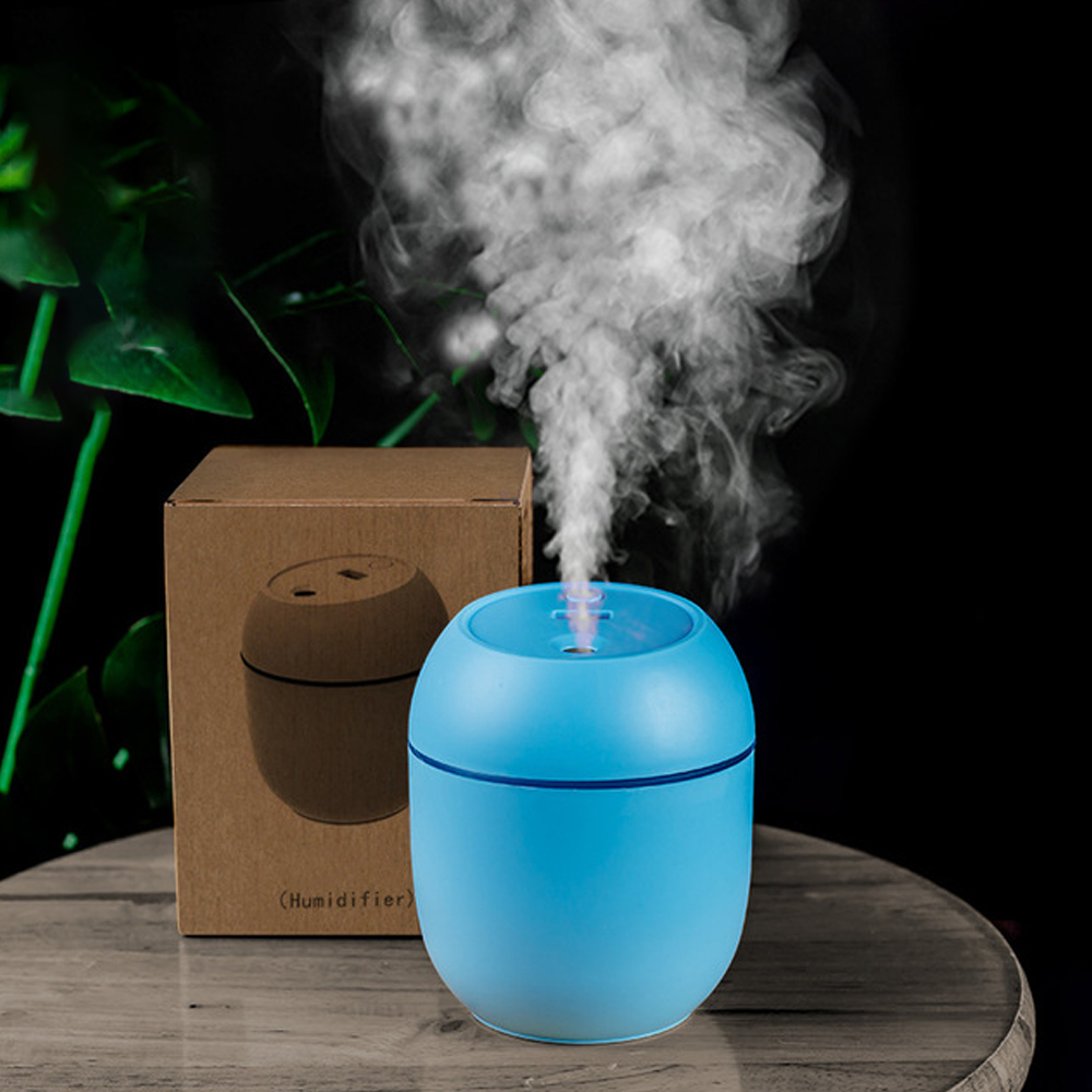 Mini humidificateur électrique 250ml, 1 pièce, diffuseur d'air, USB, intelligent, indicateur LED, 2 modes de pulvérisation, pour voiture, chambre à coucher, bureau: Blue