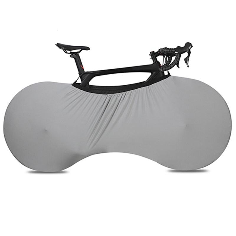 Universal støvtæt mountainbike-dæksel indendørs mtb-cykelhjul ridsefast elastisk beskyttelse gear opbevaringspose adgang: Grå