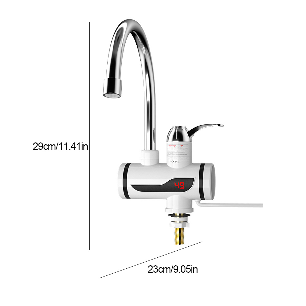 Elektrischer -Kalt-Mischbatterie, 3000 W, Durchlauferhitzer-Wasserhahn, 360-Grad-Drehung, schneller Heizhahn, digitale Küche, Badezimmerzubehör