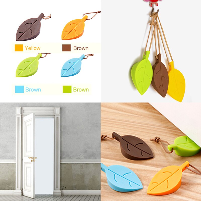 Silicone Door Stop Stopper Cartoon Leaf Shape Kids Safety Door Stopper For Children Home Decor Finger Safety Protection