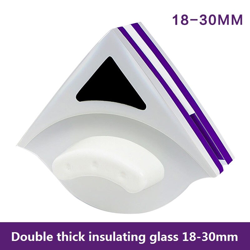 Home Magnetic Window Wiper Glass Cleaner Glass Cleaner Triangular Double Side Magnetic Brush Household Cleaning Tool: 18 to 30mm