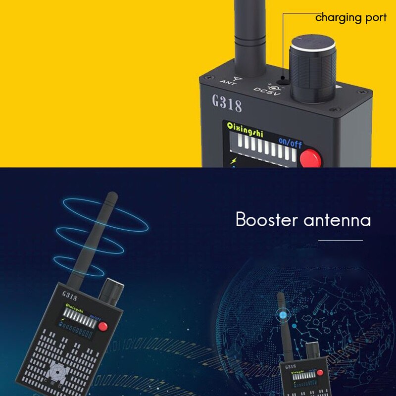 Detector inalámbrico G318, Detector de señal antiespía y antideslizante para cámara, antirastreo y anticoito, enchufe europeo