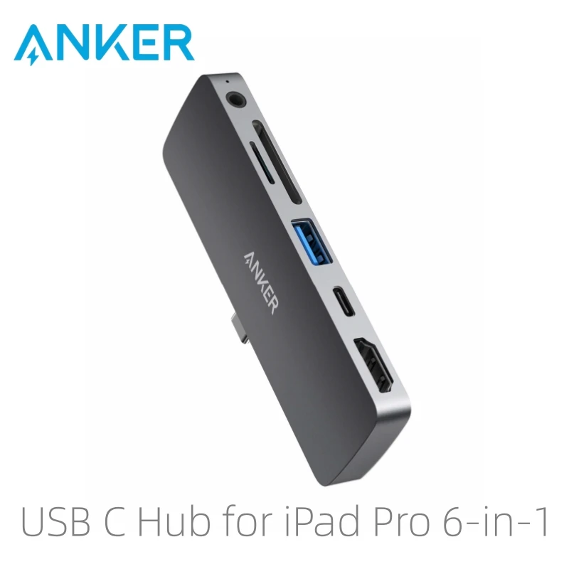 Anker USB C Hub for iPad Pro, PowerExpand Direct 6-in-1 Adapter, with 60W Power , 4K HDMI, Audio, USB 3.0, SD and microS