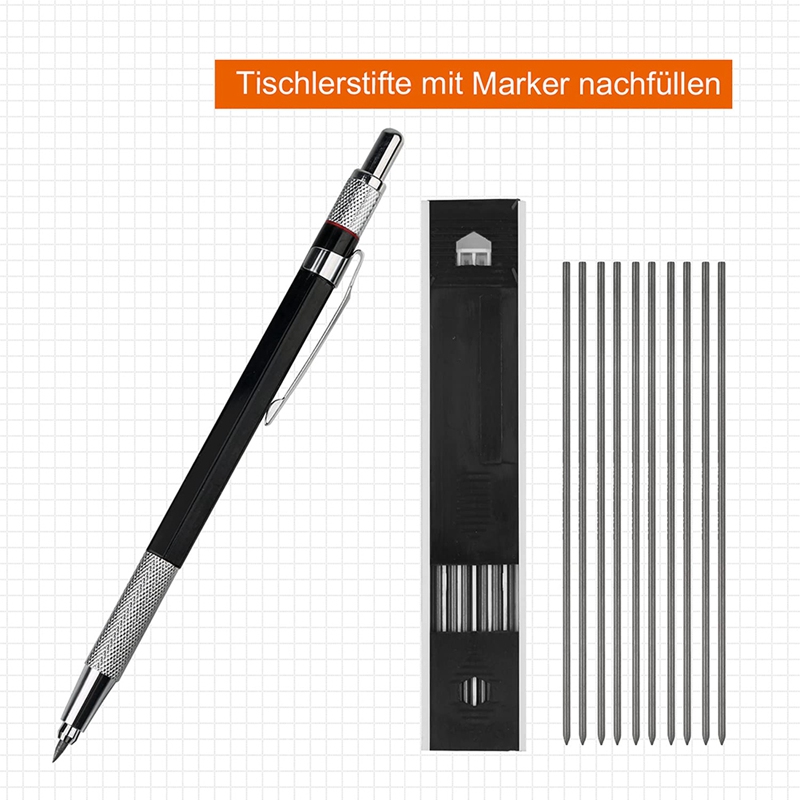 300mm Adjustable Stop Angle with Spirit Level for 45/90 Degree Measurements Ruler Mechanical Pencil with 10 Refill