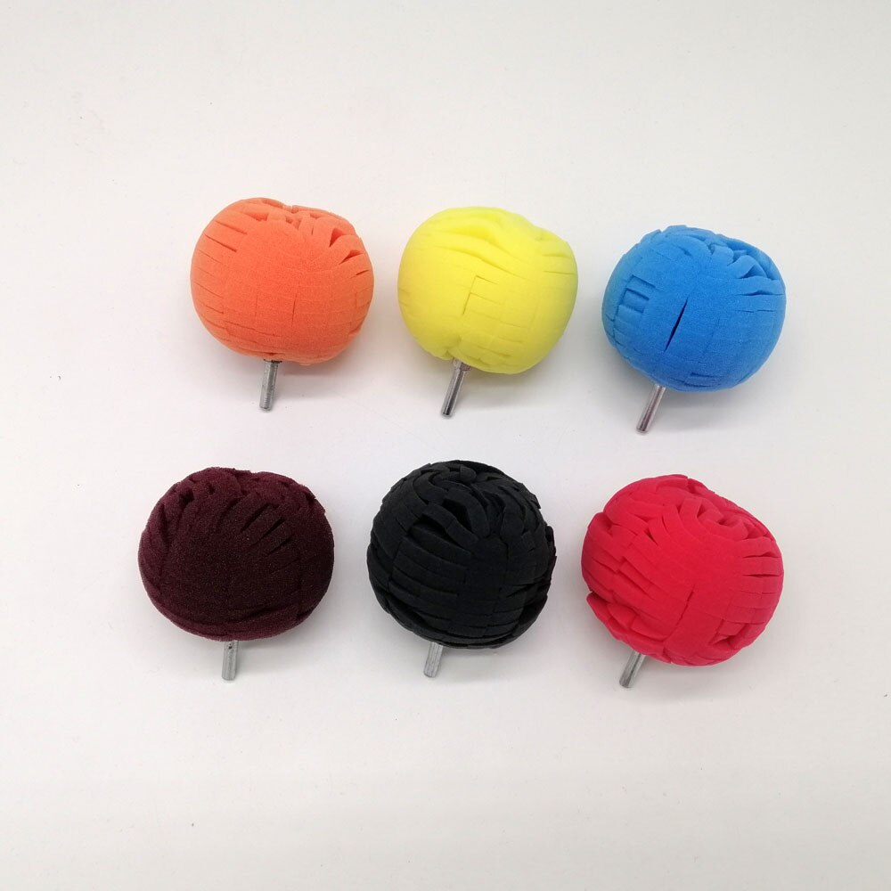 Polish Pad Drill Buffing Pads kits For Polisher Round Sponge For Polishing Machine Polishing Ball Pad For Car Polishing: 6 color Mixed