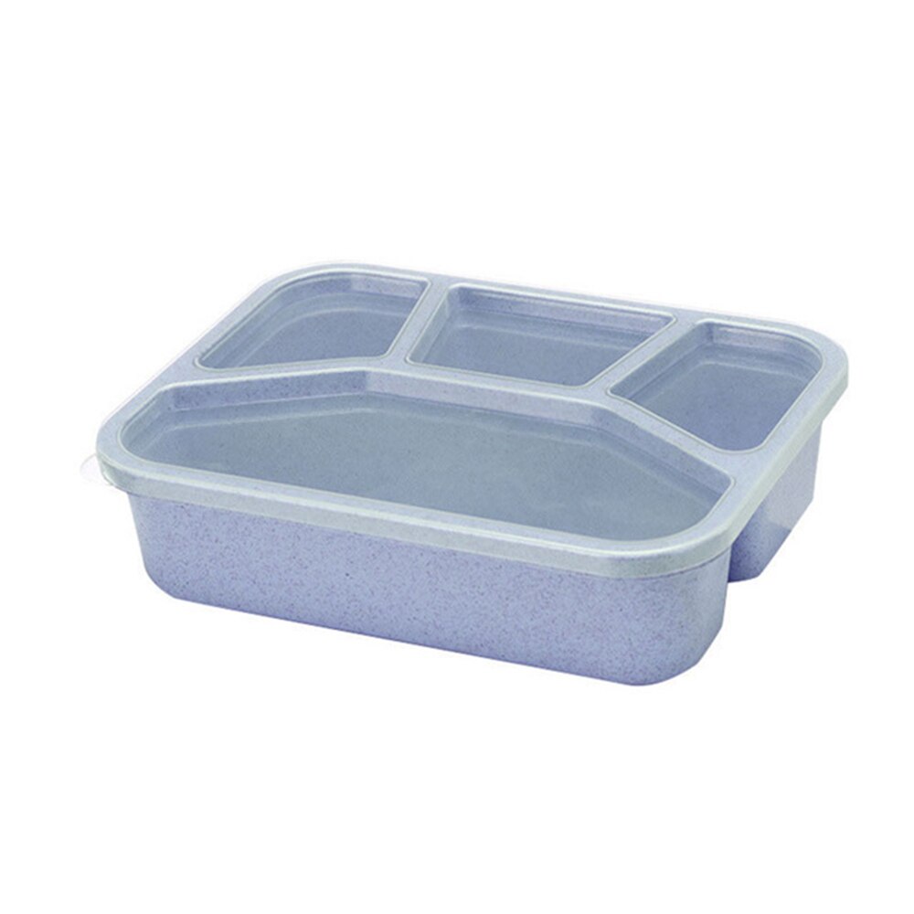 Healthy Wheat Straw Microwave Bento Lunch Box Travel Picnic Food Fruit Container Storage Box for Kids Adult Kitchen Accessories: Blue