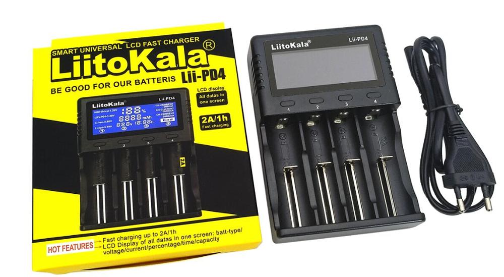 Liitokala Lii-PD4 Lii-500 Lii-500S Lii-PD2 18650 battery charger LCD display 18490 21700 26650 20700 AA AAA etc Test capacity: Lii-PD4 Charger