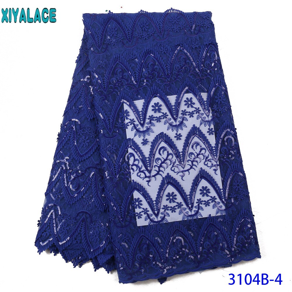 Himmel Blau Französisch Spitze Stoff Afrikanischen Bestickte Tüll Stoff mit Pailletten Nigerian Schnürsenkel Stoffe für Hochzeit Kleid KS3104B