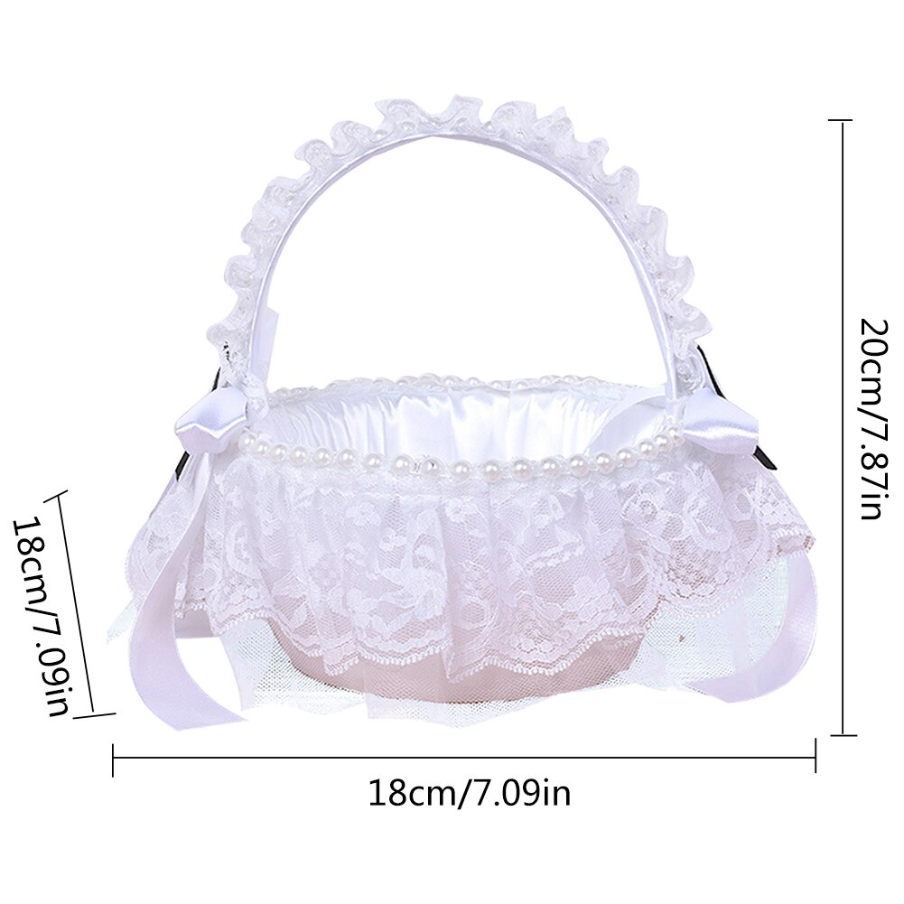 Panier de mariage blanc style occidental, petit panier à fleurs Portable pour fille, fournitures de mariage