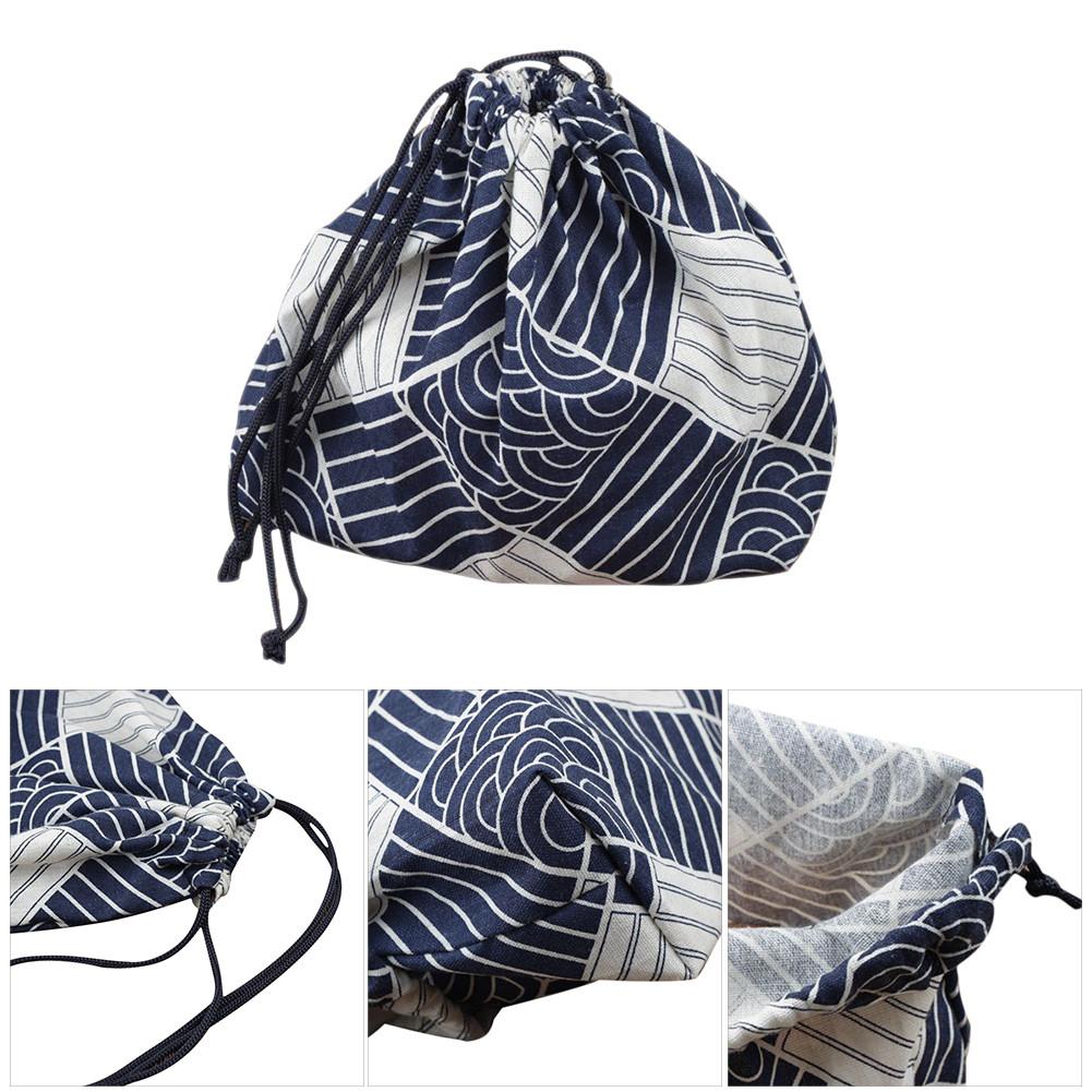 Japanischen Umweltfreundliche Lunchbox Sackleinen Tuch Mittagessen Tasche Tragbare Leichte Lebensmittel Tasche