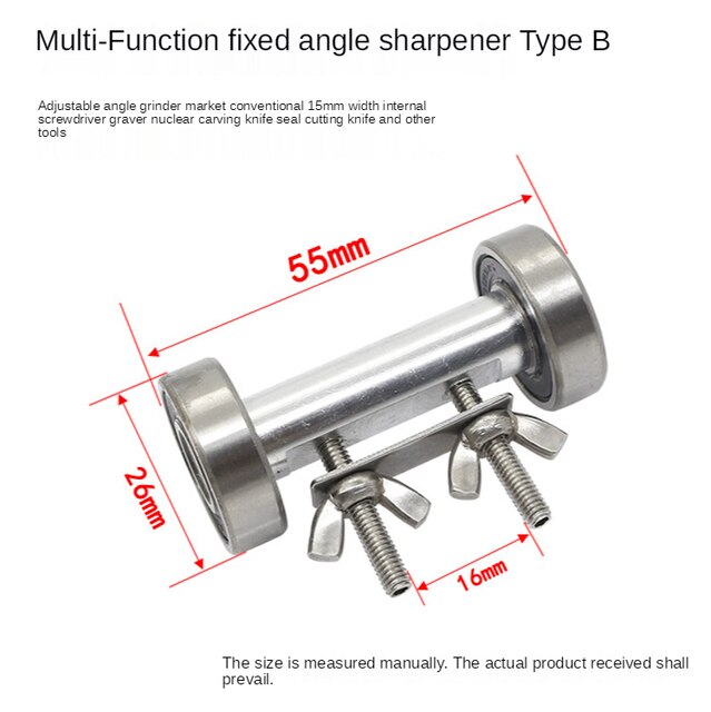 26mm Side Clamping Fixed Angle Honing Guide Tool Stainless For Wood Chisel Blade: Type B