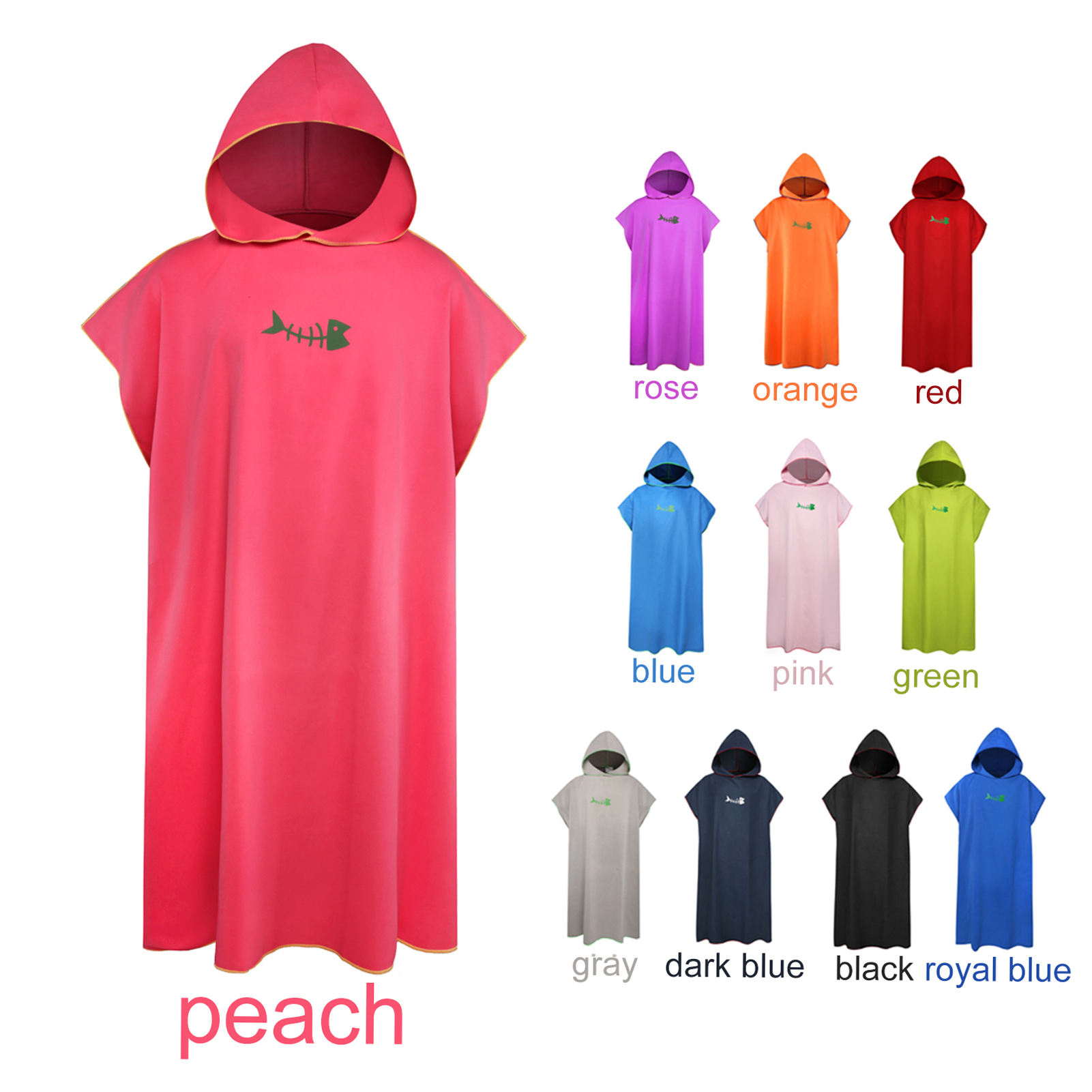Poncho de Surf que cambia de toalla con capucha, manta de playa de microfibra, Toalla de baño, traje de baño, Poncho de playa para adultos