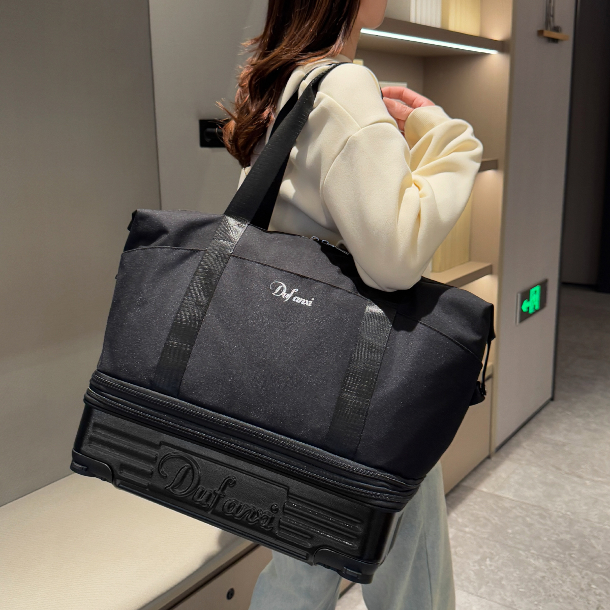 Koffer met wieltjes, universele reistas met wielen, opvouwbare koffer, lichtgewicht trolleykoffer, handrugzak met grote capaciteit, voor op reis naar huis