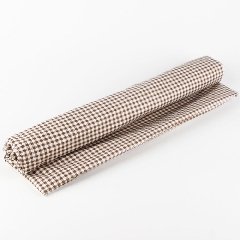 Tela de algodón 100% a cuadros para coser tela para muñeca Tilda, tejido de retazos, textil, marrón, 158cm x medio metro